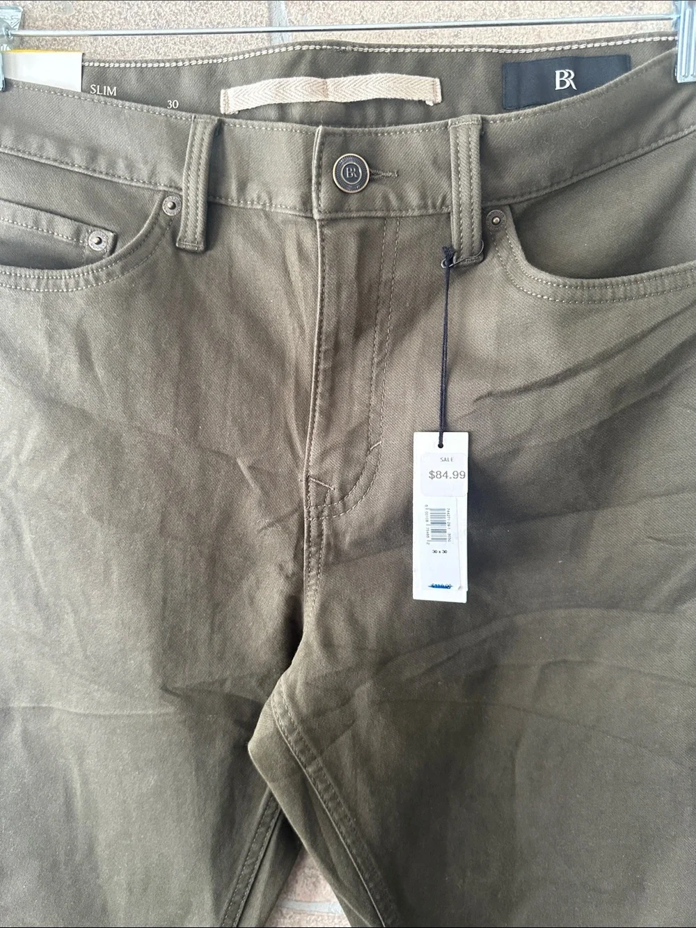 NEW Banana Republic SLIM TRAVELER PANT Twill Chino Size 30x30 Dark Olive